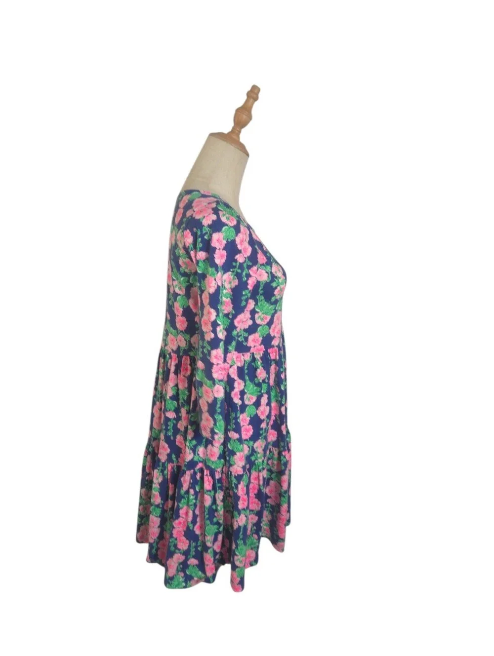 Lilly Pulitzer Geanna Swing Dress In  Oyster Bay Navy De Vine Floral Print